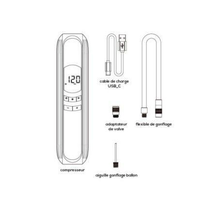 Compresseur rechargeable sur prise USB Type_C pour fauteuil roulant