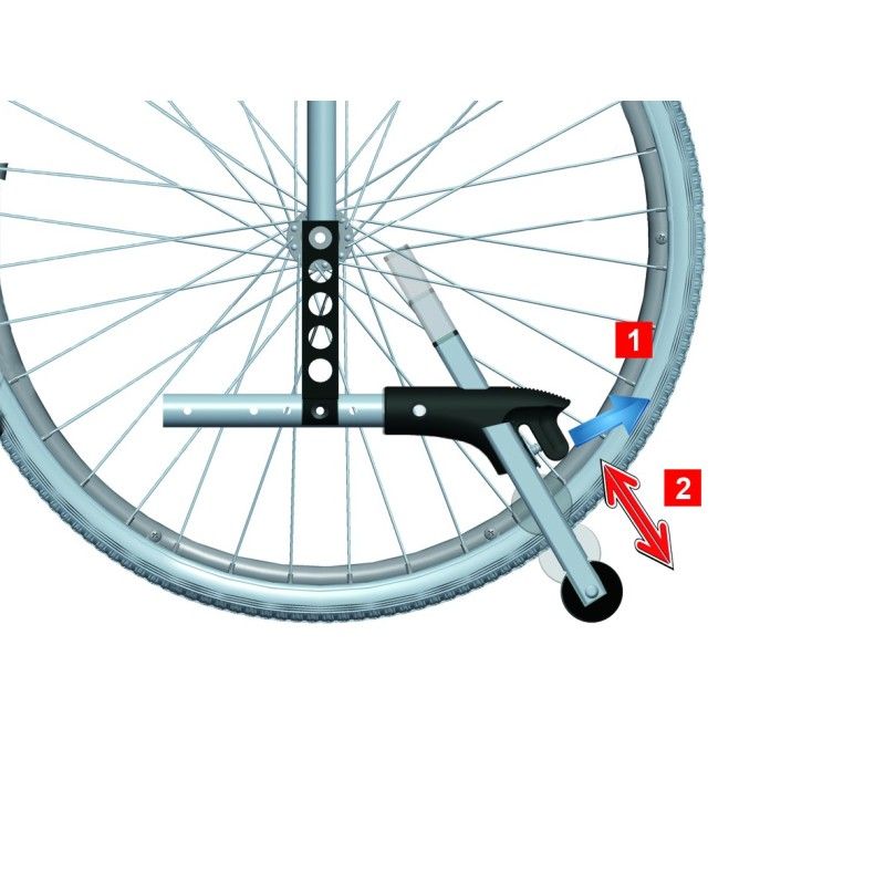 Anti-bascule pour fauteuil roulant pour tube diamètre 25 mm, hauteur ajustable par goupille