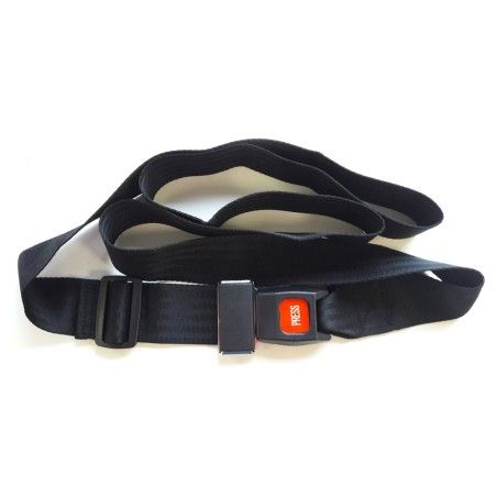 Ceinture de sécurité pour fauteuil roulant avec boucle métal
