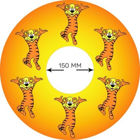 Flasque pour roue de fauteuil roulant avec motif tigre pour roue 22"