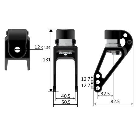 Kit de fourches en aluminium avec amortisseurs réglables pour fauteuil roulant