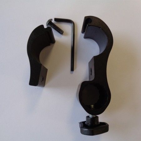 Support de fixation pour tube alu noir diamètre 22 ou 25 mm fauteuil roulant