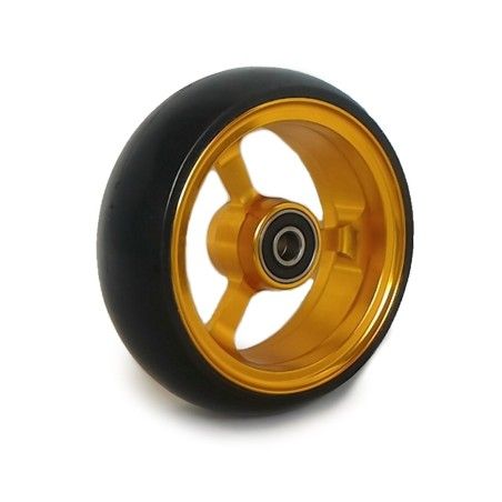Roue avant jante alu 4" x 1" pour fauteuil roulant (100x25)