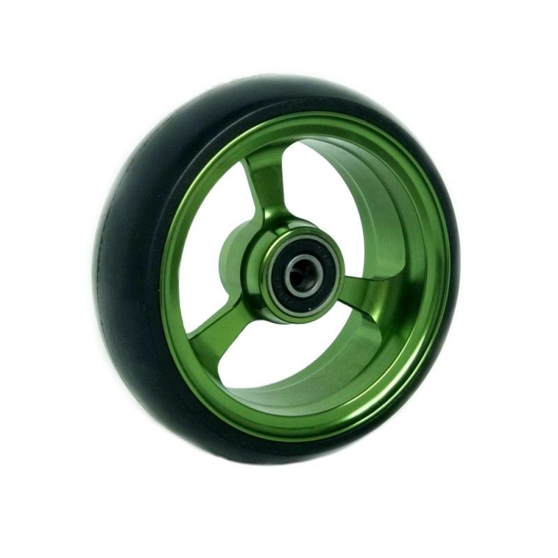 Roue avant jante alu 4" x 1" pour fauteuil roulant (100x25)