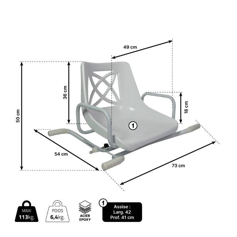 Fauteuil de bain pivotant
