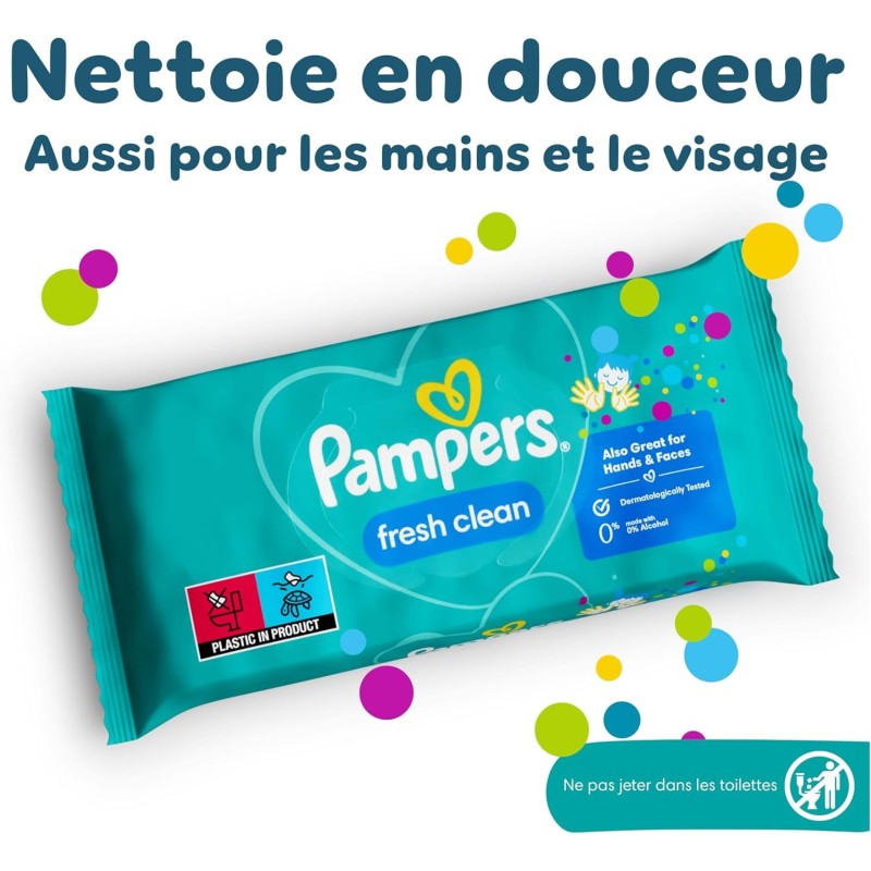 Lingettes Pampers Fresh Clean – Lingettes bébé douces sans alcool | Pampers