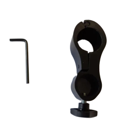 Support de fixation pour tube alu noir diamètre 22 ou 25 mm fauteuil roulant