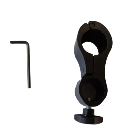 Support de fixation pour tube alu noir diamètre 22 ou 25 mm fauteuil roulant