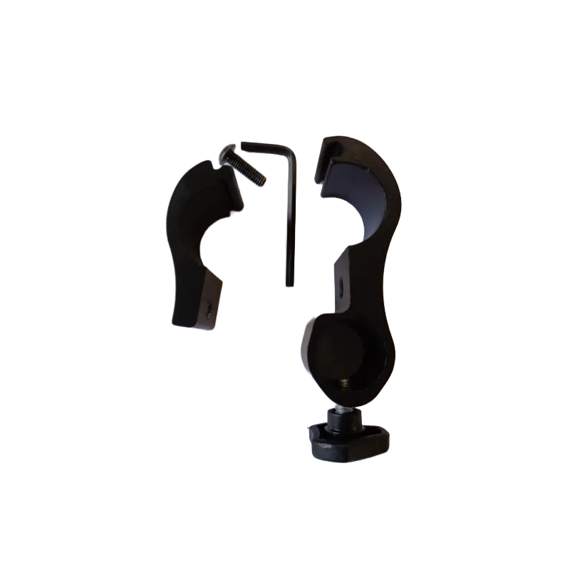 Support de fixation pour tube alu noir diamètre 22 ou 25 mm fauteuil roulant