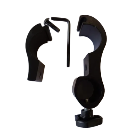 Support de fixation pour tube alu noir diamètre 22 ou 25 mm fauteuil roulant