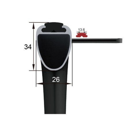 Main courante OMOBIC SIMI H 24" ou 25" fauteuil roulant manuel