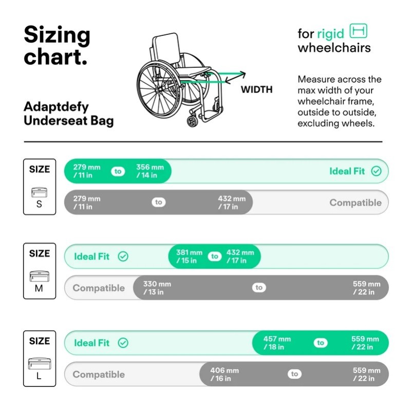 Sacoche sous-assise fauteuil roulant rigide | Adaptdefy