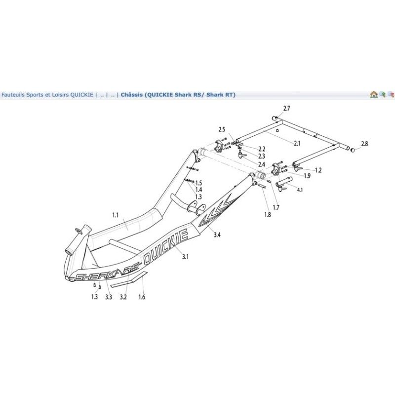 Attache pare-chocs arrière Handbike SHARK