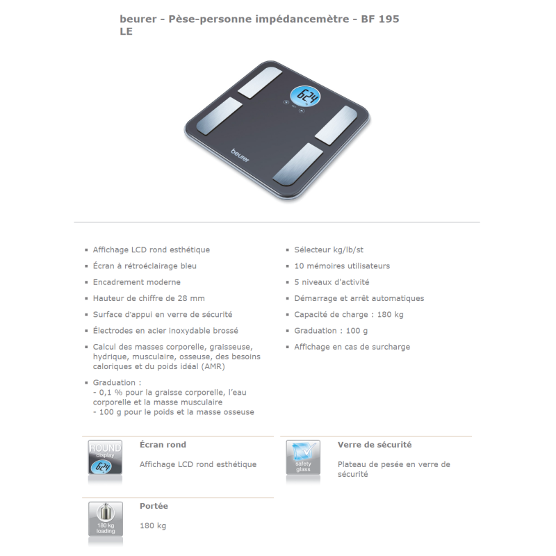 Pèse-personne impédancemètre BF195