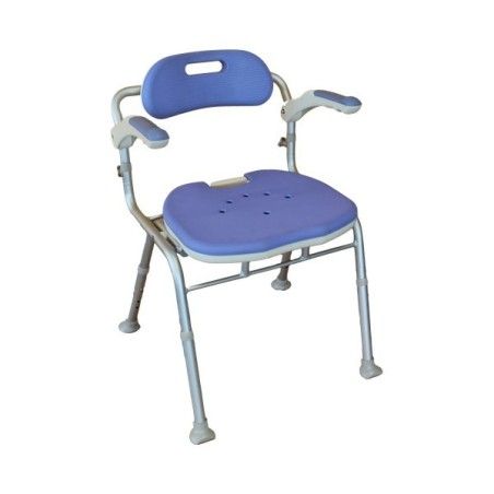Chaise de douche pliable avec accoudoirs – Siège PMR réglable sécurisé Chaise de douche pliable avec accoudoirs – Siège PMR réglable sécurisé
